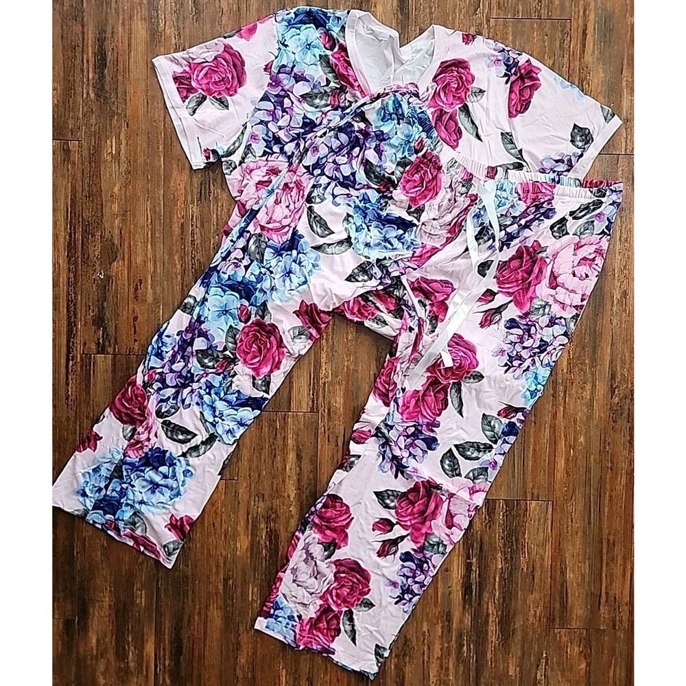 Shirley And Stone Floral Pajama Pants Set. Womens Size 4X